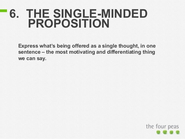 marketing single minded proposition